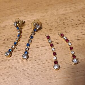 Avon Gold and Multicolor Crystal Earrings